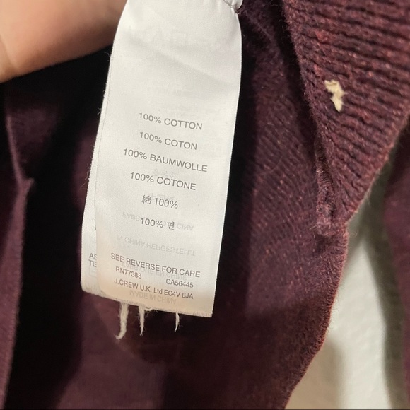 J Crew Maroon Cotton Long Sleeve Crew Neck Sweater M - Picture 8 of 8